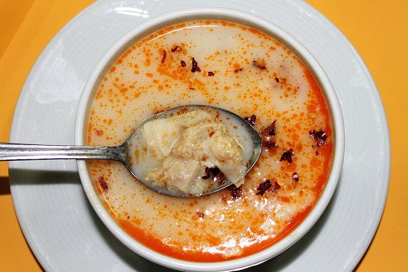 A traditional Bulgarian soup from veal tripe